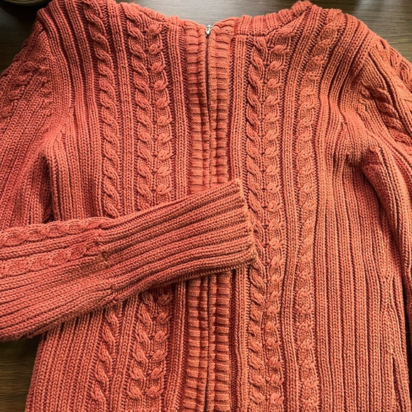 Burnt Orange Cable Knit Sweater - Picture 8 of 10